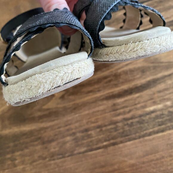 Janie & Jack Black Ric Rac Espadrille Sandals Girls' 10 - Picture 11 of 13